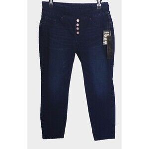DG2 Diane Gilman Virtual Stretch Waist Pull On Jegging Dark Blue PXL